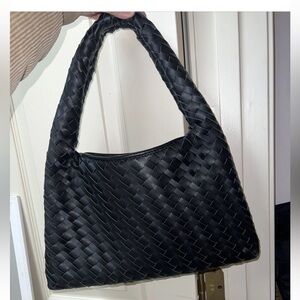 Walter Baker Black Haven Woven‎ Shoulder Bag NWOT